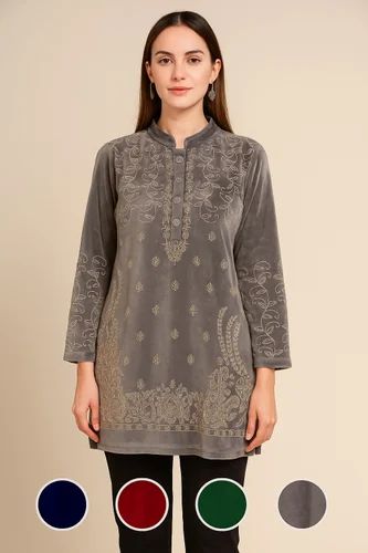 Party Wear Woolen velvet kurta