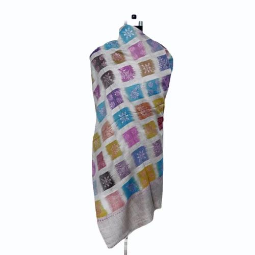 Wool Gray Pashmina Designer Stoles