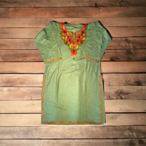 Bottle Green Ladies Kashmiri Embroidery Kurti