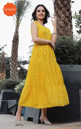 Yellow Chiffon Kurti