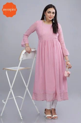 Anarkali Chiffon Kurti, Size: M