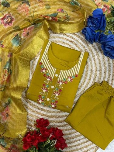 Party Wear Printed Silk Kurti