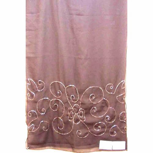Polyester Pink Ladies Embroidery Stole