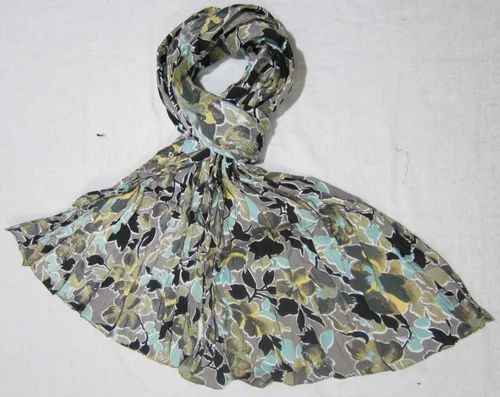 Chiffon Black Viscose Shantun Stole