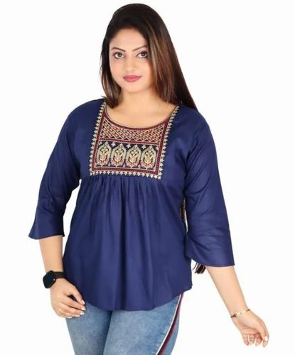 Ladies Chiffon Blue Kurti