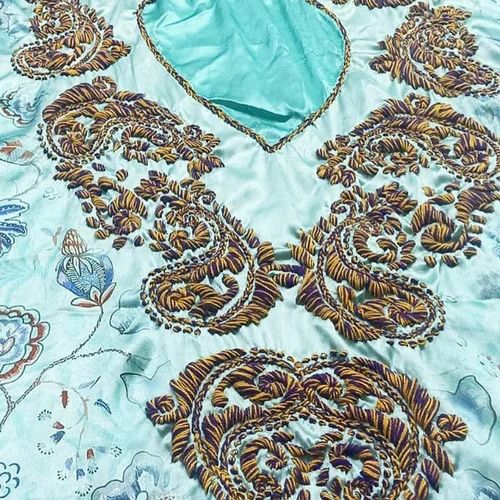 Half Sleeves Regular Crochet Embroidery Cotton Ladies Kurti, Party Wear