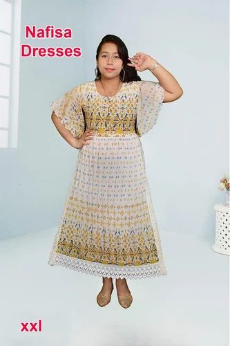 3/4 Sleeve Nafisa Dresses Multicolor Polyester Printed Kurti