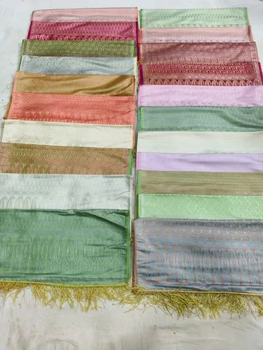 Embroidered Cotton Satin Zari Brocades Stoles
