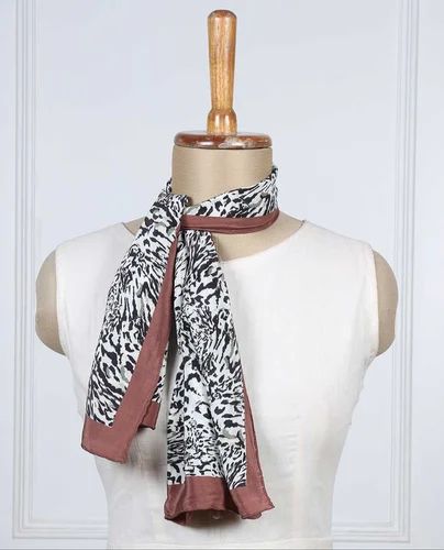Casual Wear orange Crepe Silk Stole, Size: 22 -72 Inch