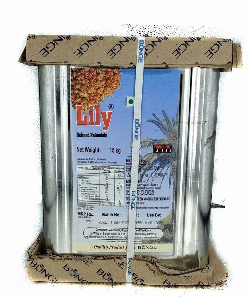 Lily Refined Palm Olein 15 Kg Tin