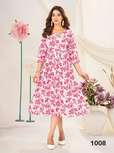 Reyon printed round kurti