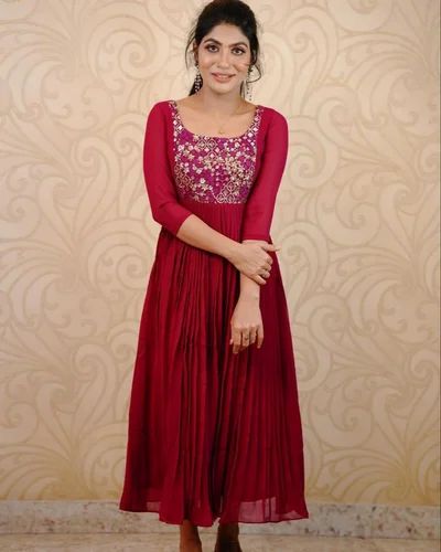 Georgette New Designer Long Kurti, Size: XL