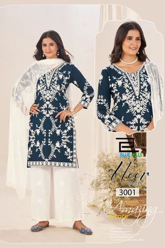 Rayon With embroidery work kurti plazo