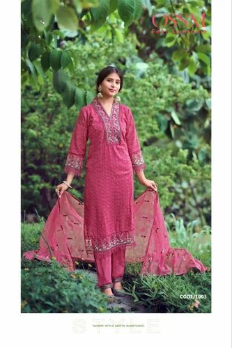 Chikankari Kurti Sets, Size: XL