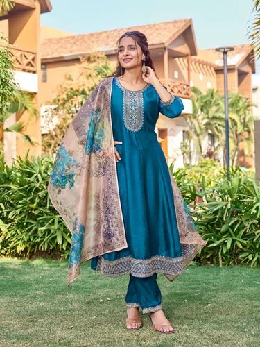 Straight Silk Kurti Set