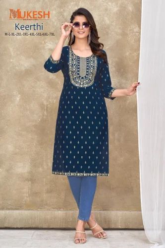 Ladies Embroidery Kurti, Casual Wear