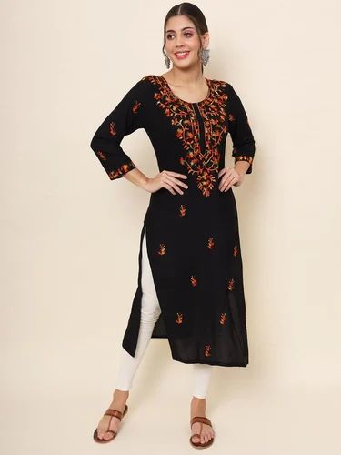 Lucknowi Rayon Kurtis, Size: XL