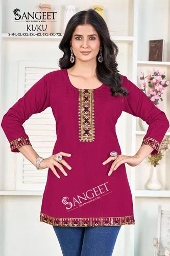 Multi Embroidery Work Kurti, Casual Wear