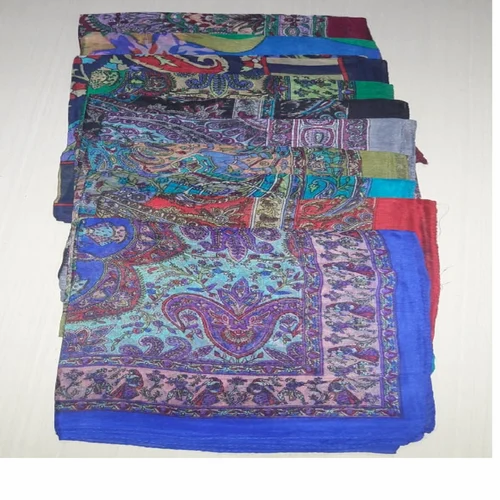 Silk screen printed scarves in size 75 x150 cm ideal for fashion accessory stores for resale