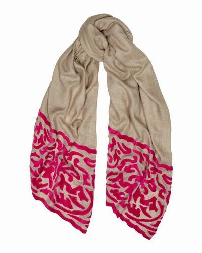 Fine Wool Velvet Border Stole