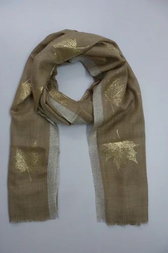 Natural Camel Foil Printed Stoles
