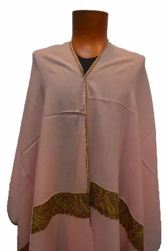 Maroon Cashmere Embroidery Border Stoles