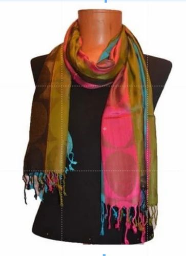 Casual Wear Viscose Multi Color Jacquard Stole