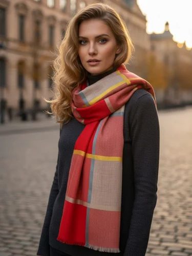 Fine Wool Check Stoles