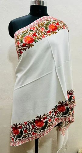 Pure Wool Kashmiri Embroidery Heavy Border Stole