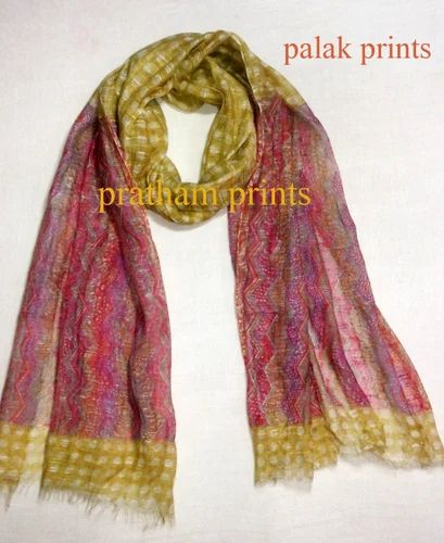 Cotton Silk Block Printed Stole