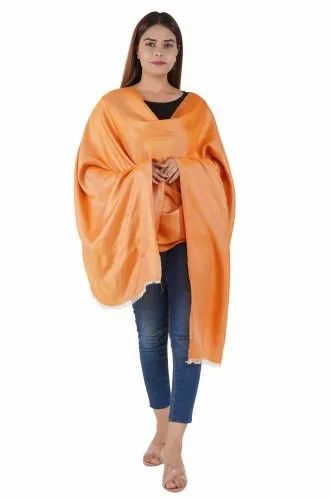 Party Wear Plain Orange Modal Stole, Size: 80x28 Inch