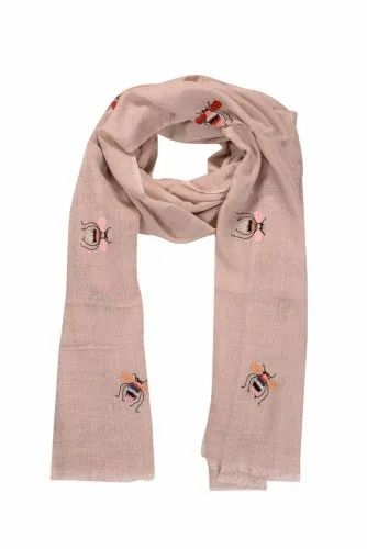 Cotton beaded Embroidery Stole, 70 X 200 cm