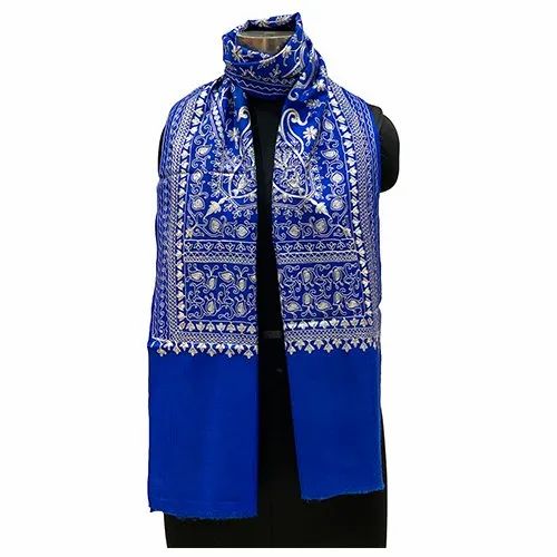 Saan Designs Jacquard Merino Wool Machinery Thread Work Stole