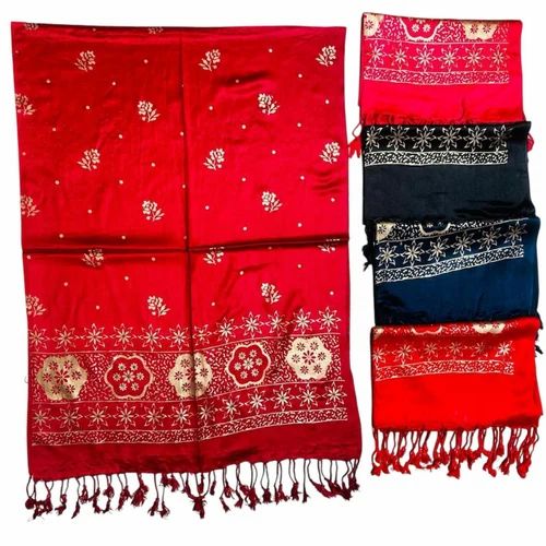 Printed Satin Golden Stoles