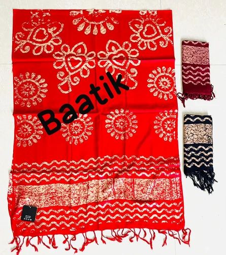 Satin Discharge Stole, Packaging Type: Plastic Bag
