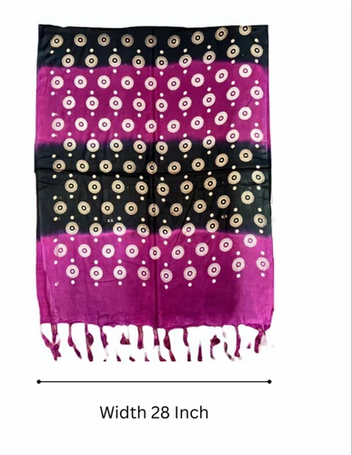 Purple(Base) Purple Satin Printed Ladies Stole