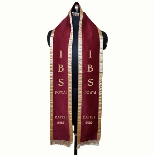 Cotton Maroon Traditional Convocation Stole with Golden Border