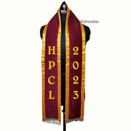 Maroon Traditional Cotton Convocation stole with Yellow Border
