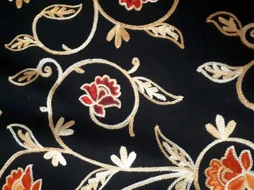 Cashmilon Black Kashmiri Embroidery Stole