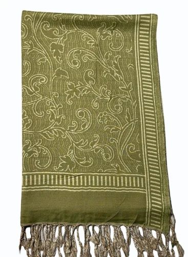 28 Inch Light Green Printed Viscose Women Stole