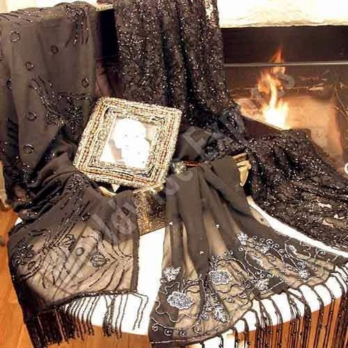 Chiffon Casual Wear Beaded Stoles