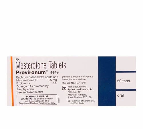 Mesteronum Tablets Mesterolone 25 Mg Tablet, For Personal, Packaging Size: 10 Tablets in 1 Strip
