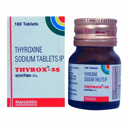 Thyrox 25 Tablet( Thyroxine (25mcg)), Packaging Size: 120 Tablets