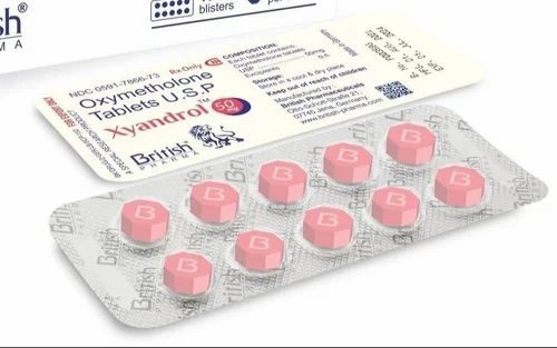 British Pharma Xyandrol 50mg Oxymetholone Tablets