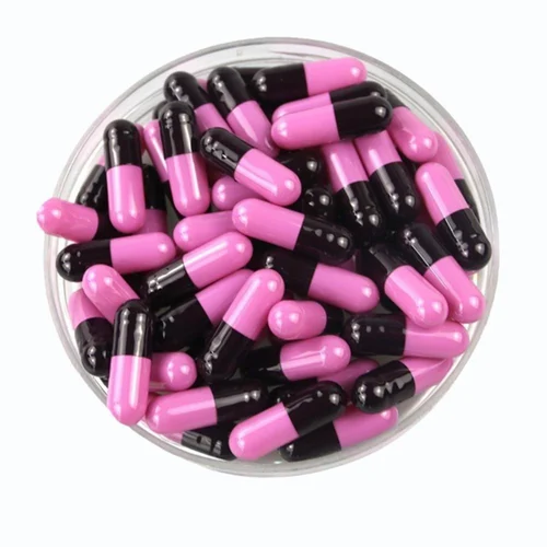Size 000 Empty Hard Gelatin Capsule (Pink-Black)