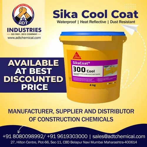 Sika Cool Coat, For Terrace,Roof Slabs Etc., Packaging Size: 10kg