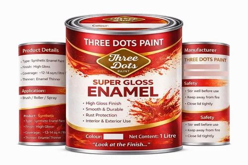 ThreeDots 1 L Super Gloss Enamel Paint, White