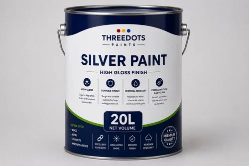 ThreeDots 20 L Silver Enamel Paint, White