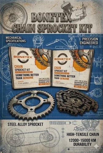 Mild Steel Chain & Sprocket Kit, For Motorcycle