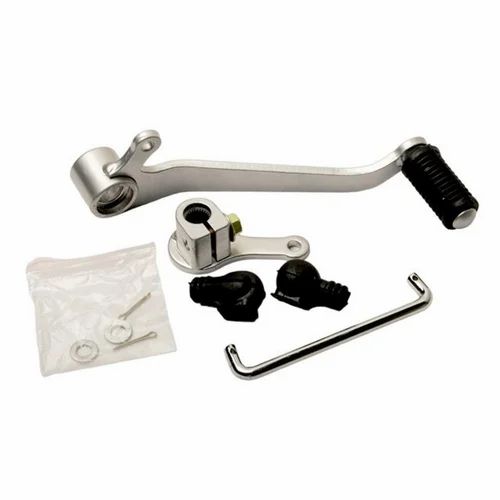 Silver And Black Stainless Steel Pulsar 135 Motorcycle Gear Lever Set